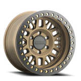 Aluminum Wheels 17x9 Ryno Cast Beadlock RT951BZ Textured Matte Bronze Black Beadlock Ring Raceline Wheels