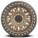 Aluminum Wheels 17x9 Ryno Cast Beadlock RT951BZ Textured Matte Bronze Black Beadlock Ring Raceline Wheels