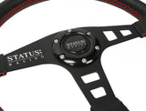 Flat Leather Steering Wheel 13 Inch Diameter PRP Seats