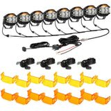 V-MAX Series | 4 Inch 92W 8960LM Spot Beam Side Shooter LED Round Pod Lights with Amber DRL