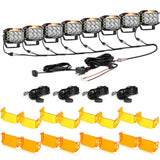 V-MAX Series | 5 Inch 168W 16440LM Spot Beam Side Shooter LED Square Pod Lights with Amber DRL