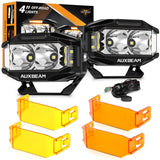 V-MAX Series | 4 Inch 72W 6960LM Spot Beam Side Shooter LED Rectangular Pod Lights with Amber DRL
