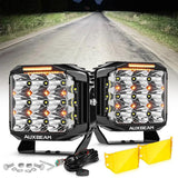 V-MAX Series 4/5/7 Inch Spot Beam Side Shooter LED Pod Lights with Amber DRL