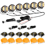 V-ULTRA Series | 5 Inch 172W LED Side Shooter White Pod Lights with Amber DRL