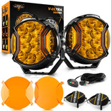 V-ULTRA Series | 5 Inch 172W LED Side Shooter Amber Pod Lights with Amber DRL