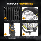 (2pcs/set) 9 INCH 270W 37776LM 360-PRO Series Custom Lens LED Driving Lights+Amber/Black Covers(Optional) for Toyota Tacoma 2016 2017 2018 2019 2020 2021