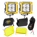 3" 40W LED Pods Light Spot/Flood Multicolor frame with wiring harness for JEEP