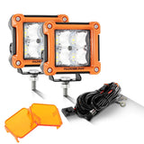 3" 40W LED Pods Light Spot/Flood Multicolor frame with wiring harness for JEEP