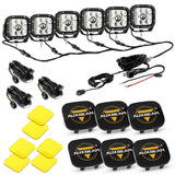 6Pcs 5 Inch 110W White/Amber LED Pods Lights with Power Harness