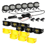 V-MAX Series | 4 Inch 92W 8960LM Spot Beam Side Shooter LED Round Pod Lights with Amber DRL