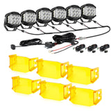 V-MAX Series 4/5/7 Inch Spot Beam Side Shooter LED Pod Lights with Amber DRL