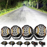 V-ULTRA Series | 5 Inch 172W LED Side Shooter White Pod Lights with Amber DRL