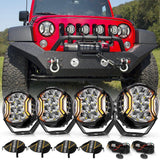 V-ULTRA Series  3/5/7/9 Inch LED Side Shooter Amber/White Pod Lights with Amber DRL