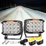 V-MAX Series 4/5/7 Inch Spot Beam Side Shooter LED Pod Lights with Amber DRL