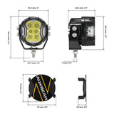 V-ULTRA Series | 3 Inch 108W LED Side Shooter White Pod Lights with Amber DRL