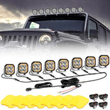 Color Play Series 3 Inch 100W Spot LED Pod Lights Off Road Lights with White DRL & Amber Turn Signal Lights