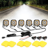 Color Play Series 3 Inch 100W Spot LED Pod Lights Off Road Lights with White DRL & Amber Turn Signal Lights