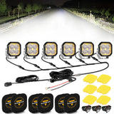 Color Play Series 3 Inch 100W LED Pod Lights Off Road Lights with White DRL & Amber Turn Signal Lights