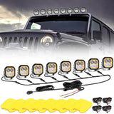 Color Play Series 3 Inch 100W LED Pod Lights Off Road Lights with White DRL & Amber Turn Signal Lights