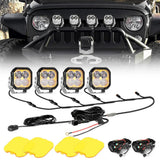 Color Play Series 3 Inch 100W Combo LED Pod Lights Off Road Lights with White DRL & Amber Turn Signal Lights
