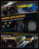 XP-ULTRA Series 4.5 Inch Flood Beam LED Pod Lights Off Road Lights with Amber DRL