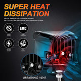 3 Inch 20W Flood LED Pods Light with Front Bumper Fog Light Mount Brackets For Ford Bronco 2021 2022