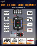 RGB Series 8 Gang (RB80 XL) Switch Panel without APP, Toggle/ Momentary/ Pulsed Mode Supported (Two-Sided Outlet)