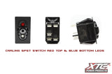 ON-OFF SPST Rocker Switch with Red Top and Blue Bottom LED