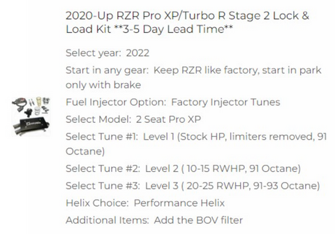 AA 2020-Up RZR Pro XP/Turbo R Stage 2 Lock & Load Kit Custom Options for MS